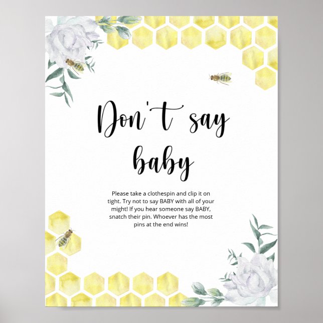 Poster Pequena Abelha Não diga bebê   (Frente)