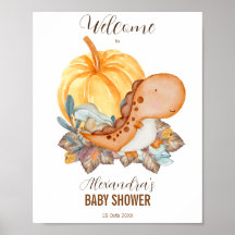 Pequena abóbora e chá de fraldas de dinossauro bem