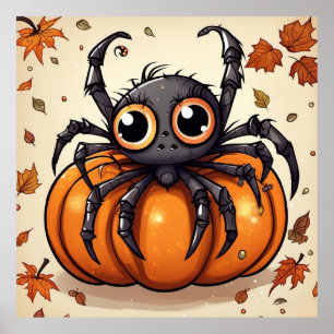 Poster Pequena aranha do Dia das Bruxas
