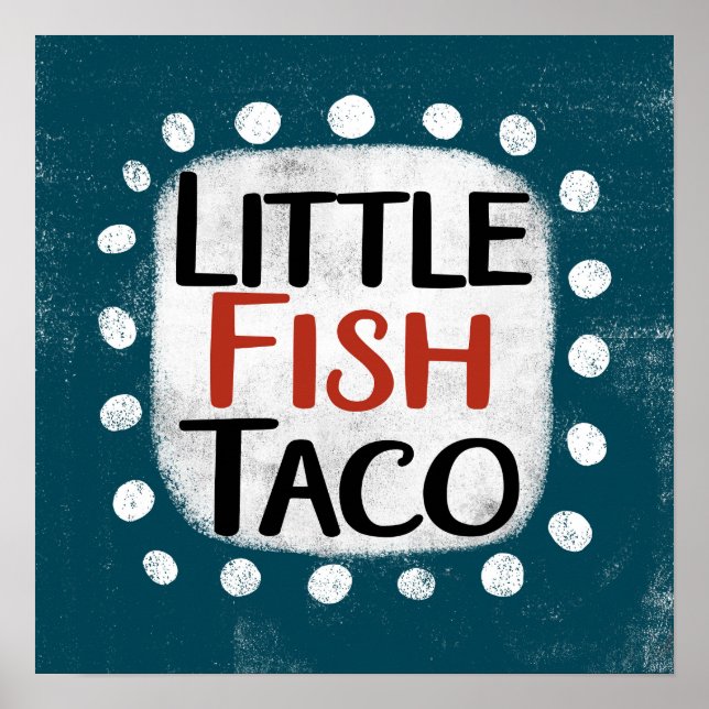 Poster Pequena Arte de Parede de Taco de Peixe (Frente)