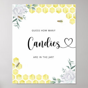 Poster Pequena BEE adivinha quantos doces