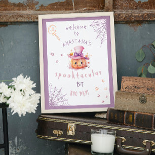 Poster Pequena boo Quase Dia das Bruxas Menina Faz Aniver