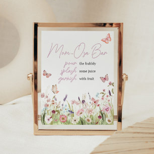 Poster Pequena Borboleta Flor Silvestre Mãe Osa Bar