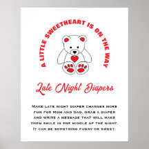 Pequena Chá de fraldas Querida Fraldas Noturnas Ta