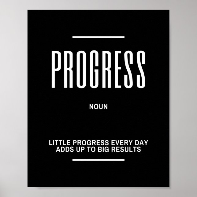 Poster Pequena Citação Motivacional de Progresso (Frente)
