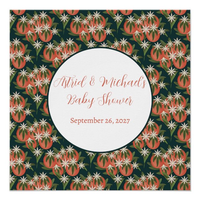 Pôster Pequena Clementina Cutia| Chá de fraldas de Tema C (Frente)