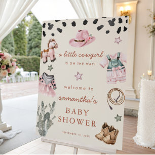 Poster Pequena Cowgirl está indo chá de fraldas bem-vinda