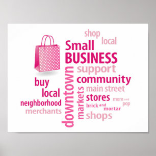 Poster Pequena empresa, local Compro, local Comprar,