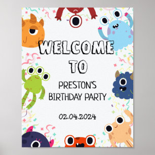 Poster Pequena Festa de aniversário Monstro para todas as