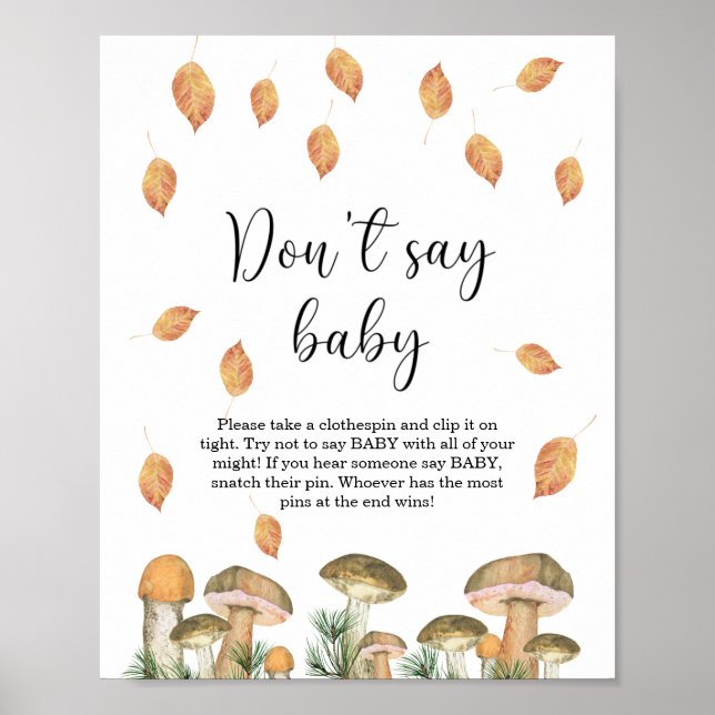Poster Pequena flora de cogumelos - Não diga bebê  (Frente)