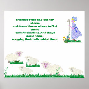 Poster Pequena imagem branca de ponto Bo-Peep