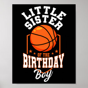 Poster Pequena Irmã Do Tema Bysketbyll Do Aniversário