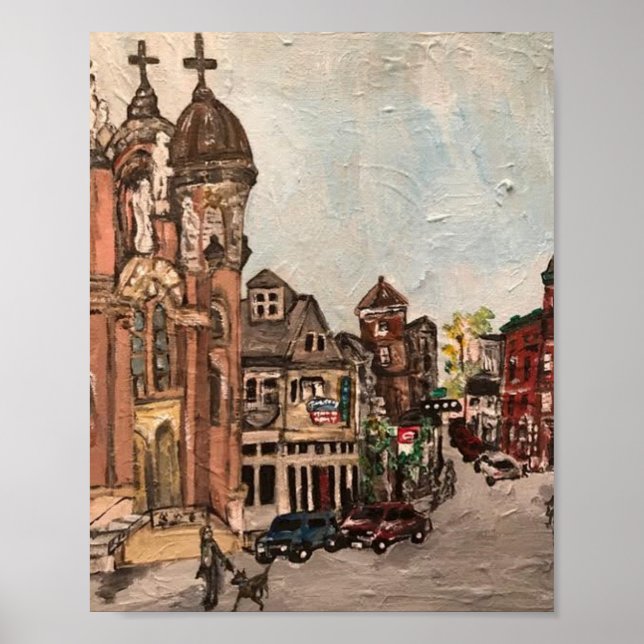 Poster "Pequena Itália, Cleveland", Ohio Painting (Frente)