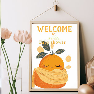 Poster Pequena laranja doce está no caminho Chá de fralda