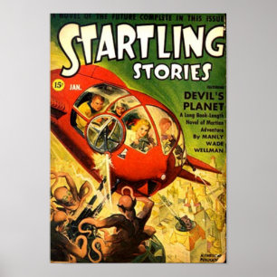 Pôster Pequena nave espacial Vermelha