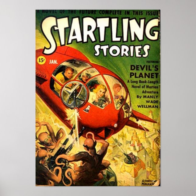 Pôster Pequena nave espacial Vermelha (Frente)