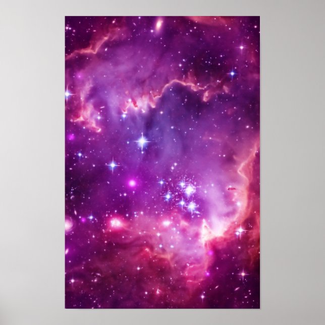 Poster Pequena Nuvem de Magalhães com Tonalidade Roxa (Frente)