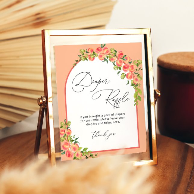 Poster Pequena Peach Modern Fralda Raffle (Criador carregado)