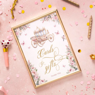 Poster Pequena Princesa Blush - Cartões Florais Rosa e Pr