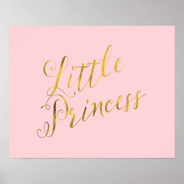 Poster Pequena Princesa Cotação Faux Gold Foil Glitter Ro (Frente)