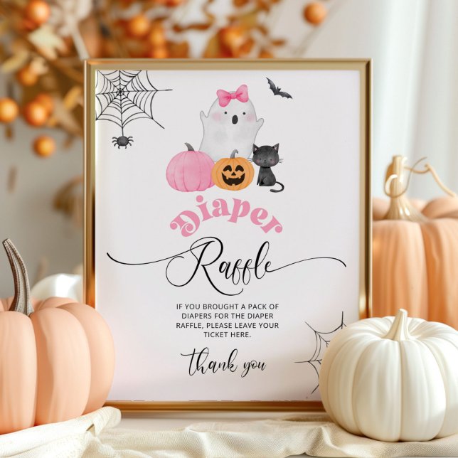 Poster Pequena rifa de Fralda do Boo Halloween (Criador carregado)