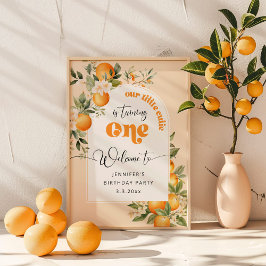 Poster Pequena rua de festa de aniversário cítrica acolhi