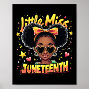 Poster Pequena Senhora Juneteenth Menina Afro-Americana F