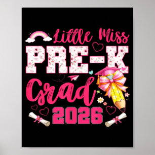 Poster Pequena senhorita graduada pré-escolar 2026 coquet