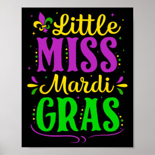 Poster Pequena Senhorita Mardi Gras Jester Encaixe Menina