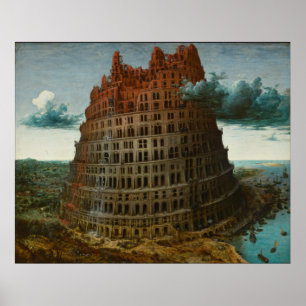 Pôster Pequena Torre de Babel de Pieter Bruegel, o Velho