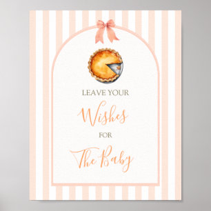 Poster Pequena Torre Laranja Gingham Desejo por Bebê