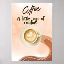 Pequena Xícara de Conforto Arte de Parede de Café
