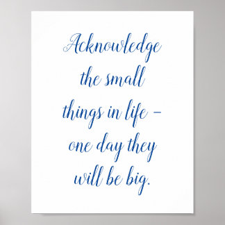Poster Pequenas coisas na vida citam