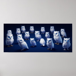 Poster Pequenas corujas brancas