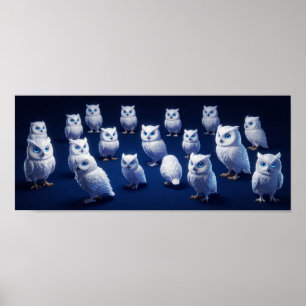 Poster Pequenas corujas brancas