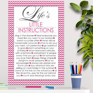 Poster Pequenas Instruções da Vida Rosa