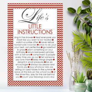 Poster Pequenas Instruções da Vida Vermelho