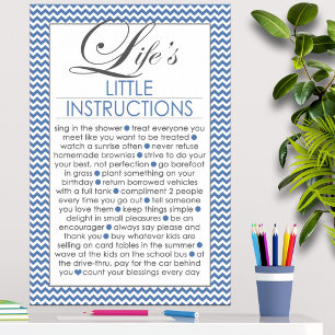 Poster Pequenas Instruções de Vida Azul Marinho