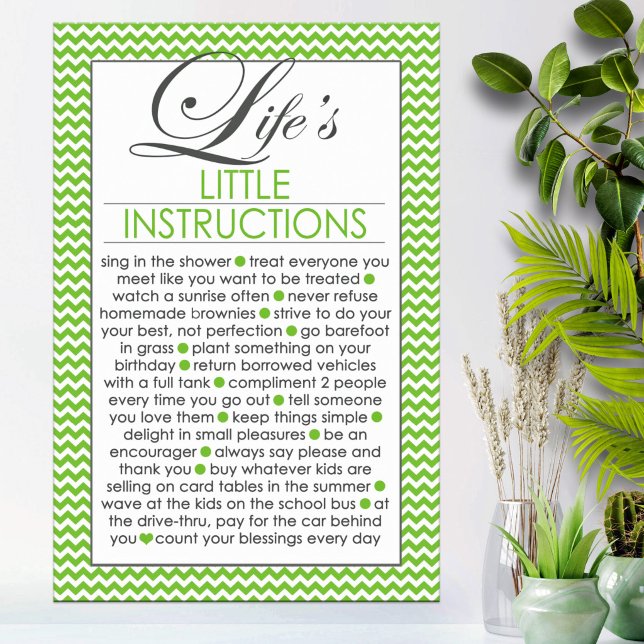 Poster Pequenas Instruções de Vida Verde Lima (Criador carregado)