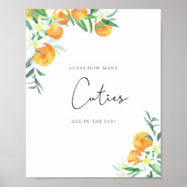 Poster Pequenas laranjas aquáticas, adivinhem quantas cue