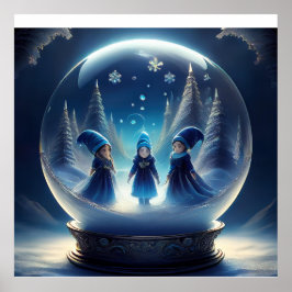 Poster Pequenas Pessoas Num Globo De Neve