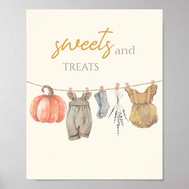 Poster Pequenas roupas de abóbora Menina Doçura e Tratame (Frente)