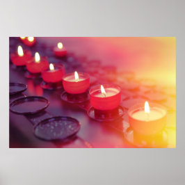 Poster Pequenas velas acesas na igreja católica
