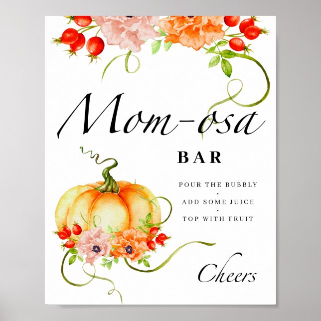 Poster Pequeno abóbora floral bar Mãe-osa (Frente)