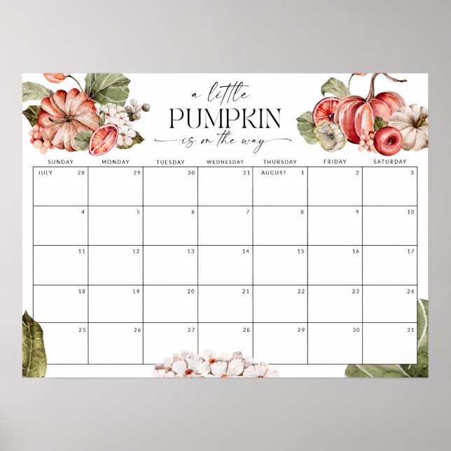 Poster Pequeno Abóbora no Caminho Adivinha o Sinal da Dat (Frente)