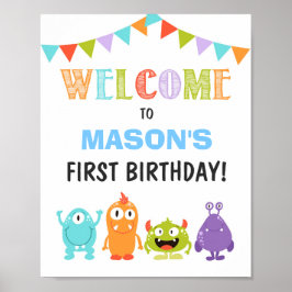 Pôster Pequeno aniversário do Monstro - Sinal de Boas-Vin