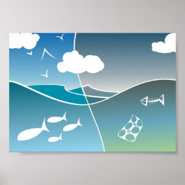 Poster Pequeno Anti-Littering Pro-Oceano