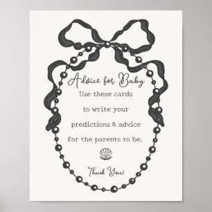 Poster Pequeno Arco de coquete preto de pérolas para bebê