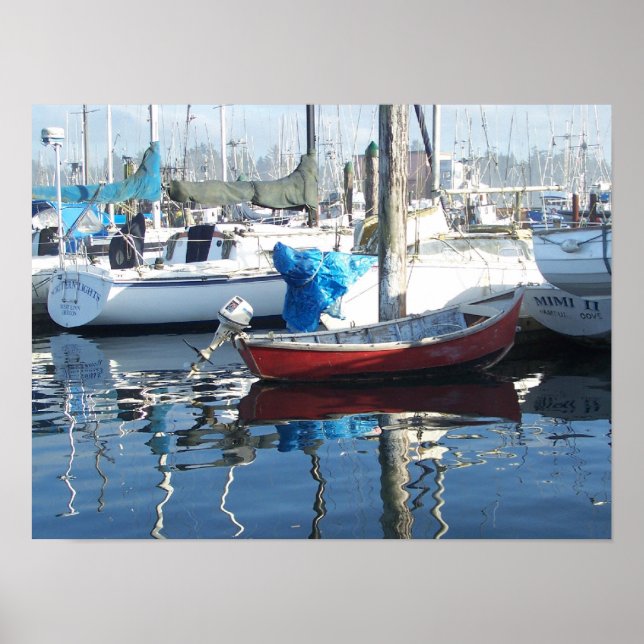 Pôster Pequeno Barco Vermelho (Frente)