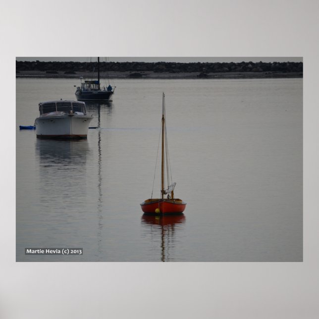 Pôster Pequeno Barco Vermelho (Frente)